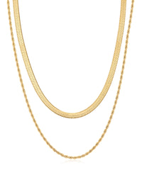 L'Amor Chain Necklace Set- Gold View 1