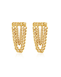 The Louis Chain Studs- Gold View 1