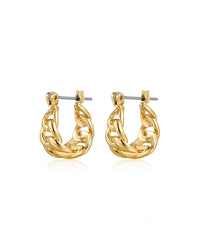 The Mini Louis Chain Hoops- Gold View 1