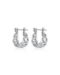 The Mini Louis Chain Hoops- Silver