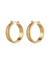 The Wavey Snake Chain Hoops- Gold