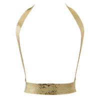 Chainmaille Harness Bodychain- Gold View 1