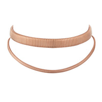 Double Snake Chain Choker- Rose Gold View 1