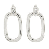 Evil Eye Door Knocker Hoops- Silver View 1