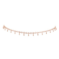 Faceted Bead Belly Chain- Rose Gold View 1