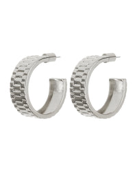Timepiece Hoops- Silver