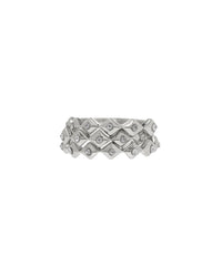Diamond Kite Ring Stack- Silver View 1