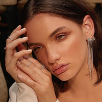Cascading Chain Earrings- Rose Gold View 3