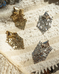 Chainmaille Diamond Earrings- Rose Gold View 3