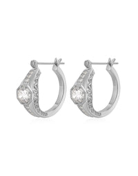 Vintage Engagement Hoops- Silver View 1