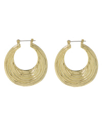 Wave Hoops- Gold View 1