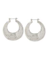 Wave Hoops- Silver View 1