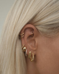 Beaded Bella Huggies (20mm)- Gold View 4