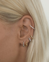 Mini Beaded Bella Huggies (14mm)- Silver View 5
