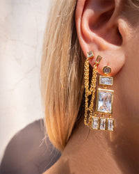 Mixte Cascading Chain Studs- Gold View 4