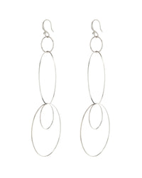 Whisper Wire Hoops- Silver view 2