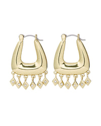 Diamond Kite Fringe Hoops- Gold