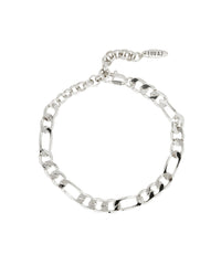 XL Figaro Chain Anklet- Silver View 1