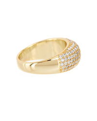 XL Pave Tube Ring- Gold View 2