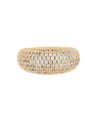 XL Pave Tube Ring- Gold View 1