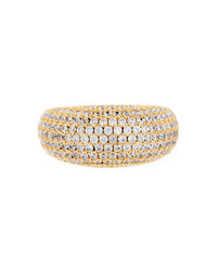 XL Pave Tube Ring- Gold