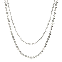 Double Ball Chain Necklace- Silver View 1