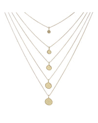 Multi Coin Charm Necklace- Gold