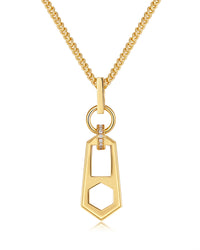 Zipper Pendant Necklace- Gold