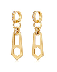 Zipper Hoops- Gold View 1