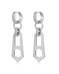 Zipper Hoops- Silver View 1