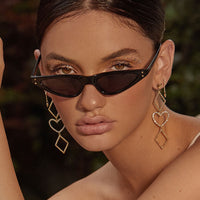 Dotted Heart Statement Earrings- Rose Gold View 3