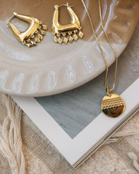 Marrakech Double Charm Necklace- Gold View 4