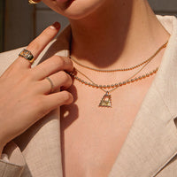 Double Ball Chain Necklace- Rose Gold view 2