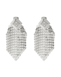Chainmaille Diamond Earrings- Silver