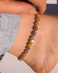 Daisy Studs Anklet- Gold View 3