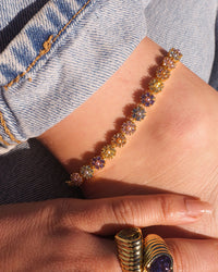 Daisy Studs Anklet- Silver view 2