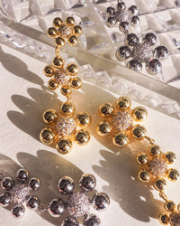 Daisy Statement Earrings- Silver View 3