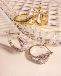 Vintage Engagement Hoops- Gold View 2