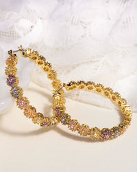 Daisy Studs Hoops- Gold view 2