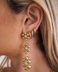 Daisy Statement Earrings- Gold View 2