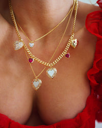 Hanging Hearts Charm Necklace- Silver View 3