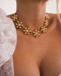 Daisy Statement Necklace- Gold view 2