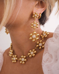 Daisy Statement Earrings- Silver view 2
