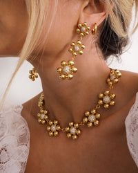Daisy Statement Earrings- Silver View 4