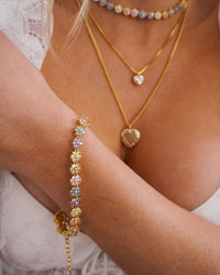 Daisy Studs Anklet- Silver View 4