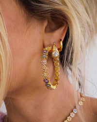 Daisy Studs Hoops- Gold View 4