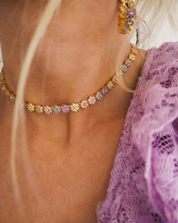 Daisy Studs Necklace- Gold View 2