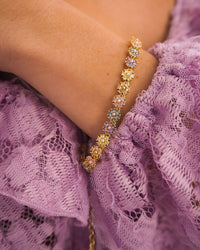 Daisy Studs Anklet- Gold View 4