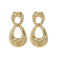 Pave Star Loop Earrings- Gold View 1