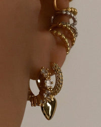 Beaded Diamonte Ear Cuff- Gold View 3